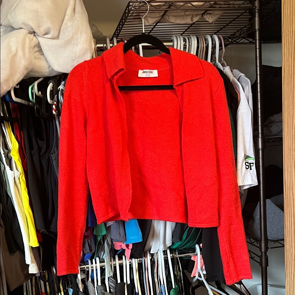 Trendy Red Button Up